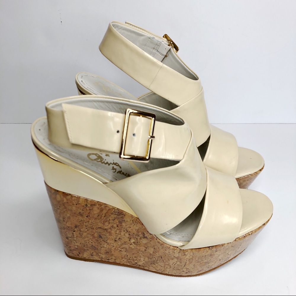 Women's Alice + Olivia Off White Crock Wedge